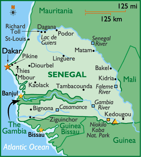 senegal cities map